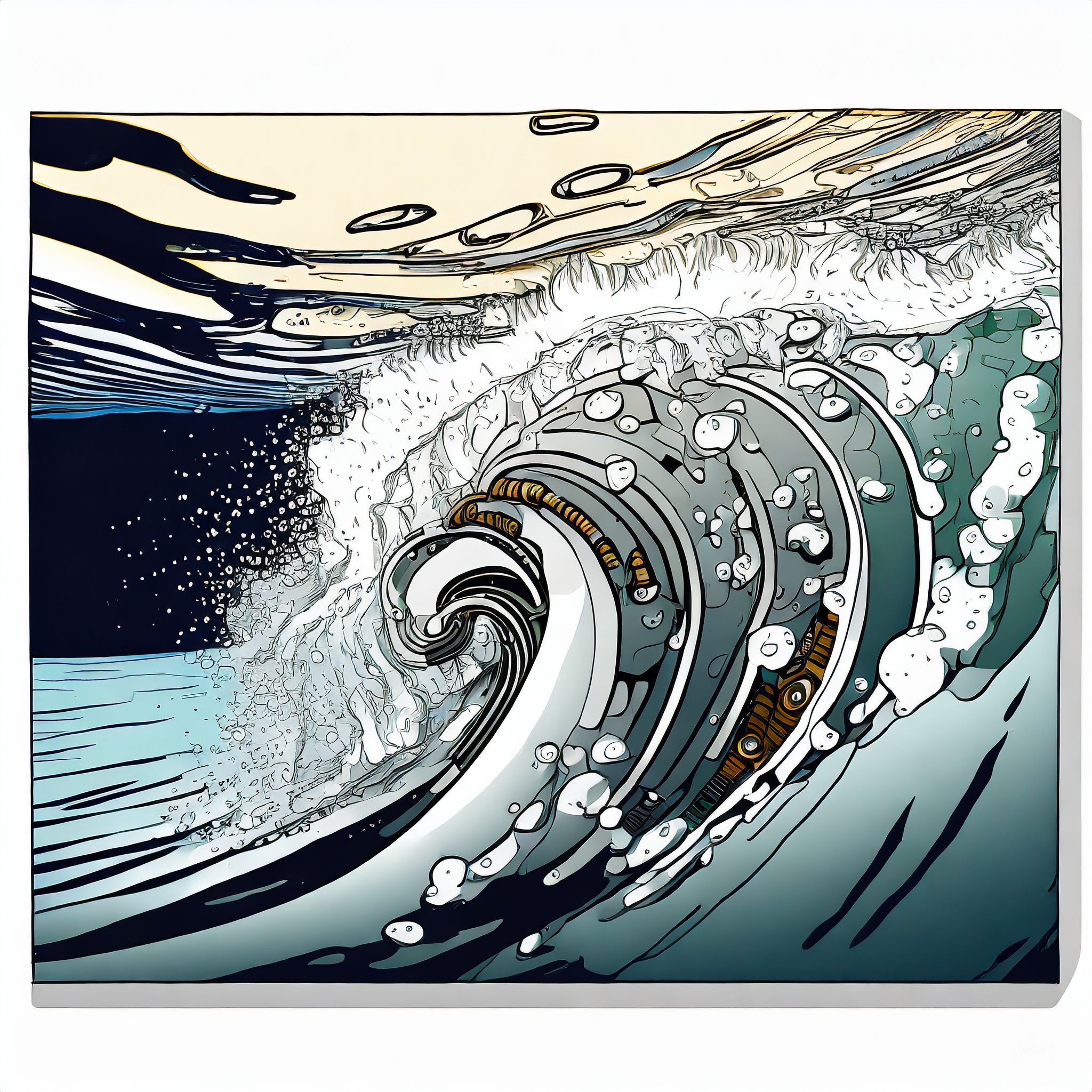 a rolling blue wave